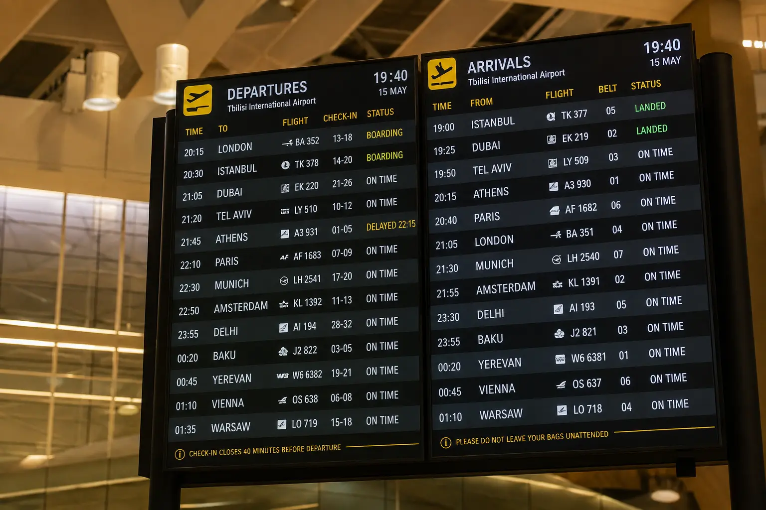 Direct flights to and fro Tbilisi